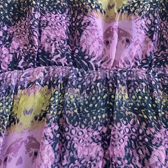 Purple Spaghetti Strap Printed Dress - S - Picture 7 of 10